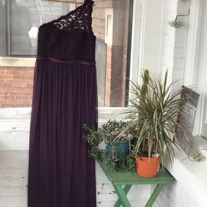 One Shoulder Lace Bridesmaid Dress